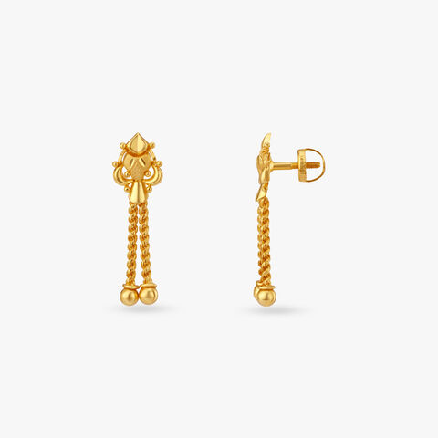 Twisted Rope Gold Drop Earrings