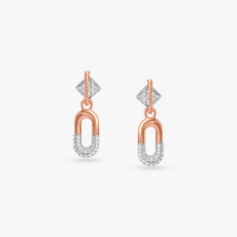 Dual Signature Diamond Drop Earrings