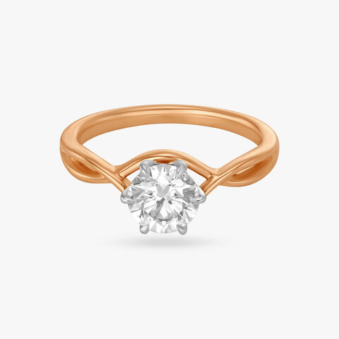 Swirling Elegance Solitaire Finger Ring