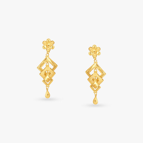 Sunset Squares Gold Drop Earrings