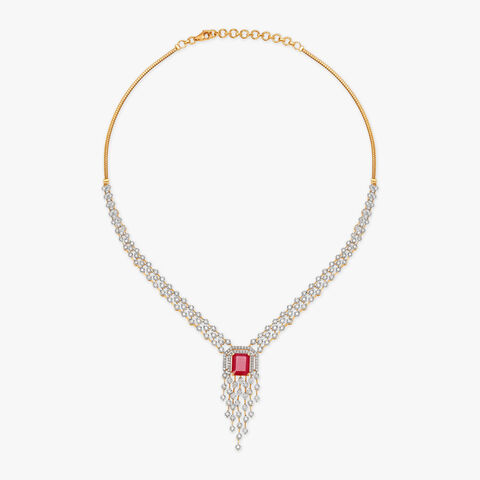 Fiery Cascades Natural diamond Necklace Set