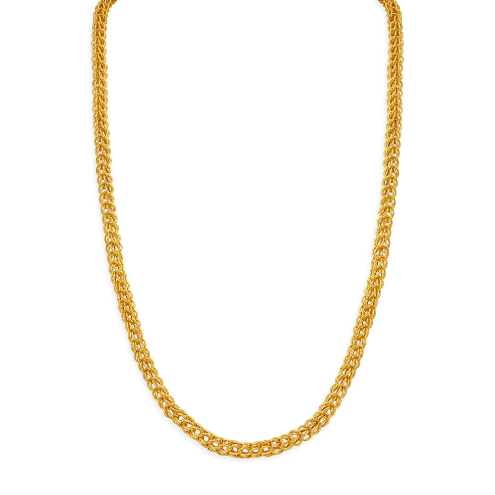 Linked Rings Pattern Handmade Gold Chain For Men