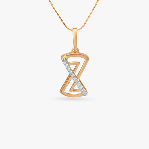 Geometric Flow Diamond Pendant