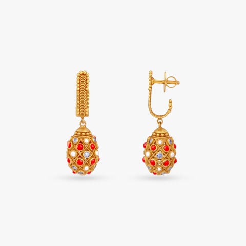 Cosmic Spark Gold Hoop Earrings