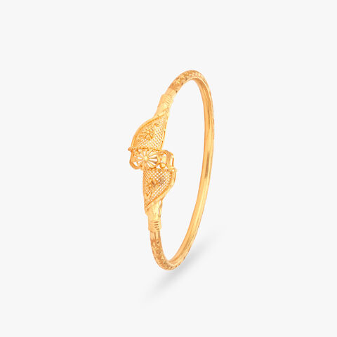 Floral Jamdani Loha Gold Bangle
