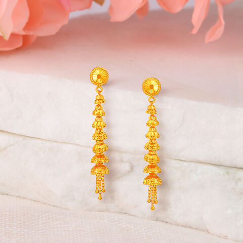Traditional Dainty Gold Multi Layer Jhumkas