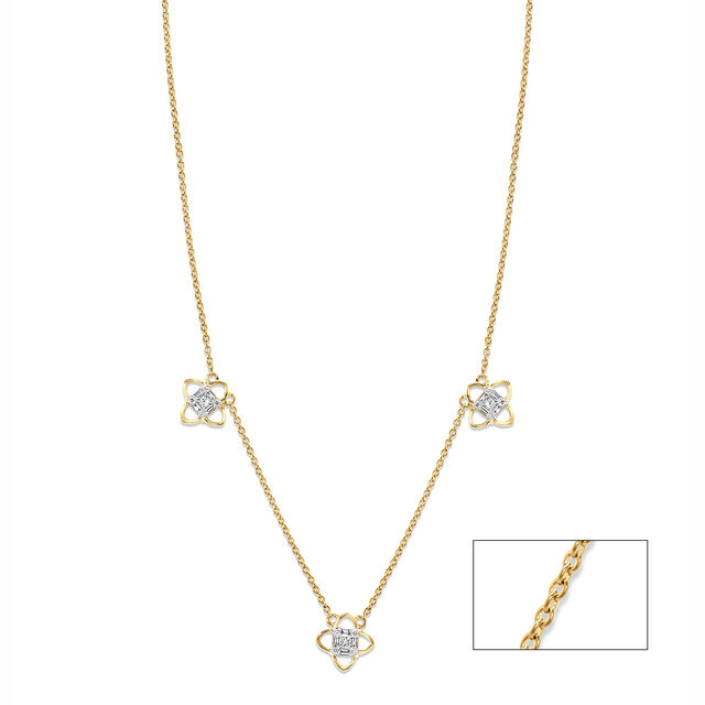 18KT Yellow Gold Elegant Diamond Necklace,,hi-res image number null