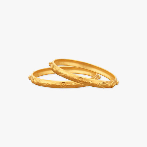 Garden Whirl Gold Bangles for Kids