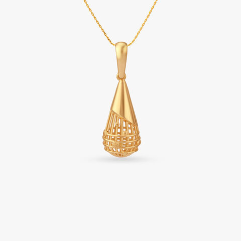Celestial Grid Gold Pendant and Earrings Set