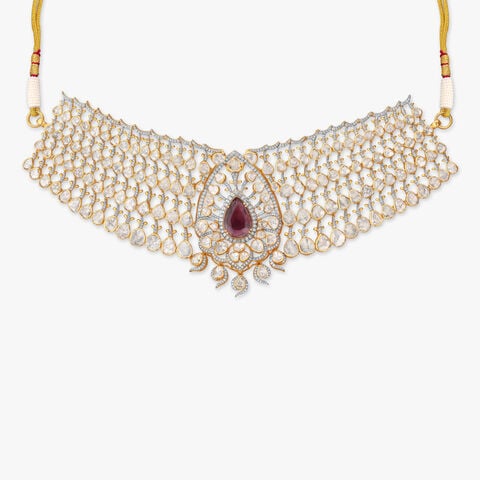 Tourmaline Diamond Wing Choker Necklace Set