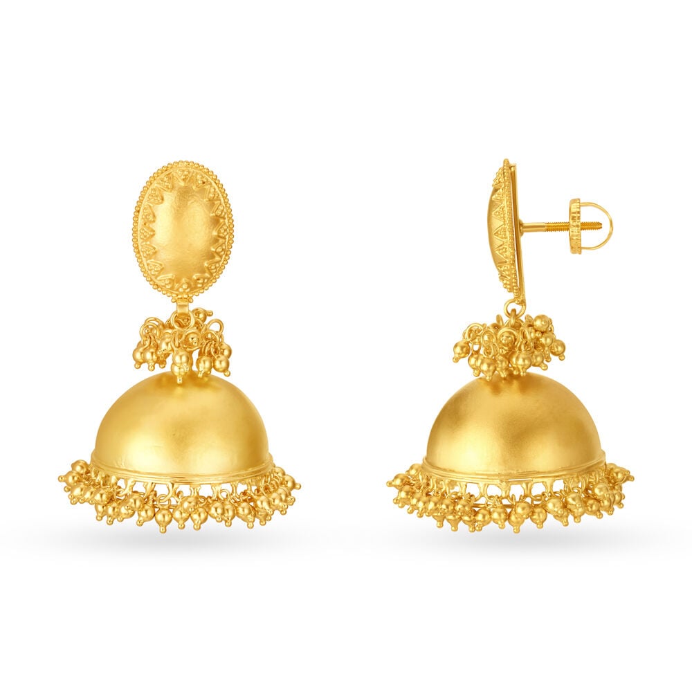 Gold jhumkas online tanishq on sale