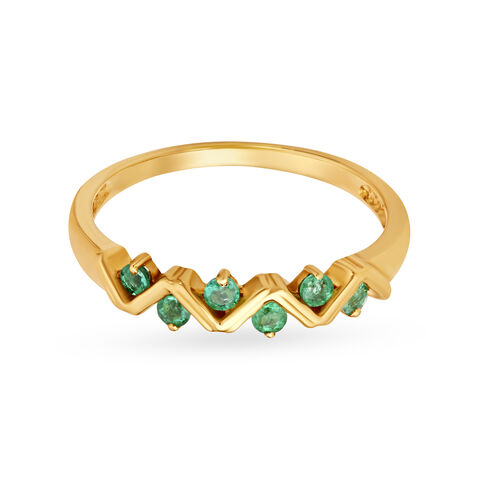 Ethereal Emerald Gold Finger Ring