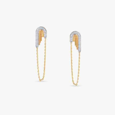 Modern Flow Diamond Drop Earrings