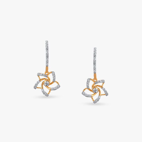 Whirl Petal Diamond Drop Earrings