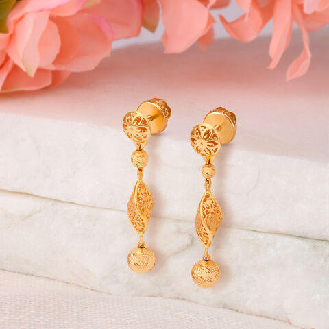 Grand Glistening Gold Drop Earrings