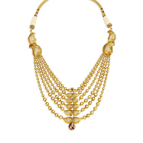 Leaf Inspired Grand Gold Necklace Set