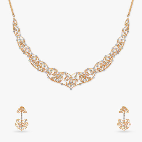 Gilded Pulse Diamond Necklace Set