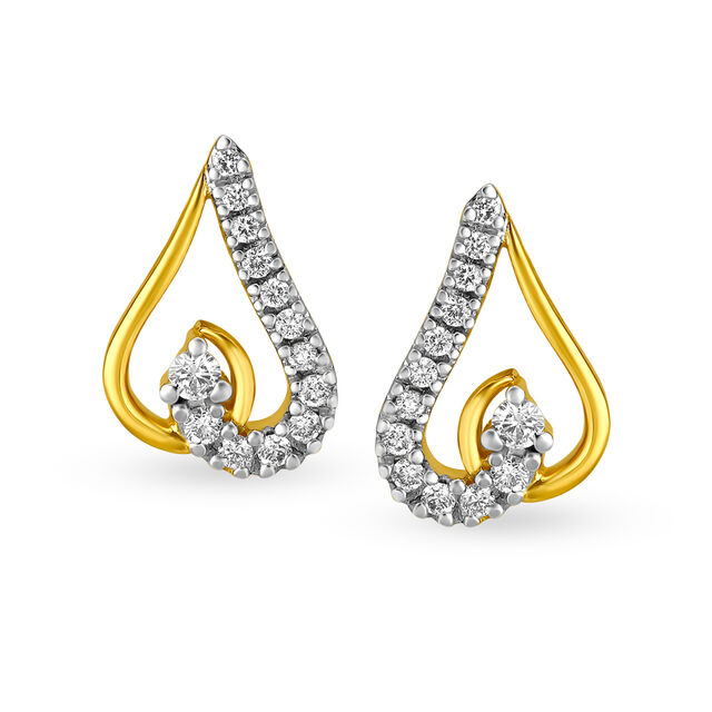 Captivating Artistic Heart Pattern Diamond Stud Earrings,,hi-res image number null