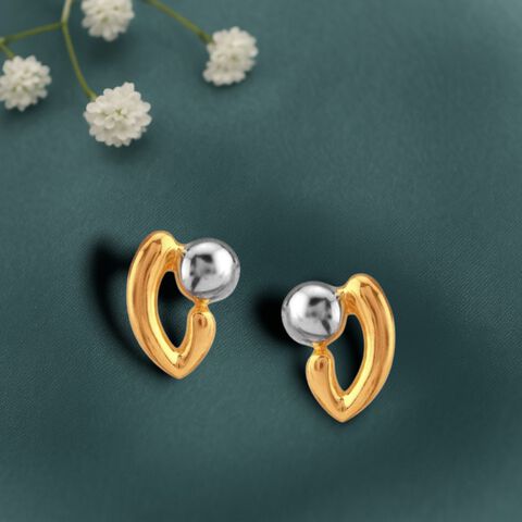 Cuddle Bead Gold Stud Earrings for Kids
