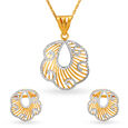 Magnificent Gold Pendant and Earrings Set,,hi-res image number null