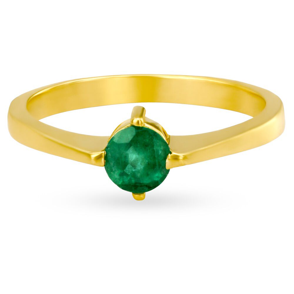 Three-Stone Emerald Green Engagement Ring from Black Diamonds New York