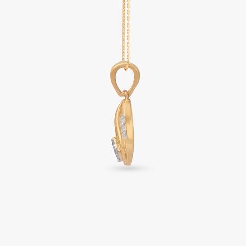Fluid Leaf Diamond Pendant