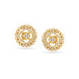 Delightful Clover Leaf Motif Gold Stud Earrings,,hi-res image number null