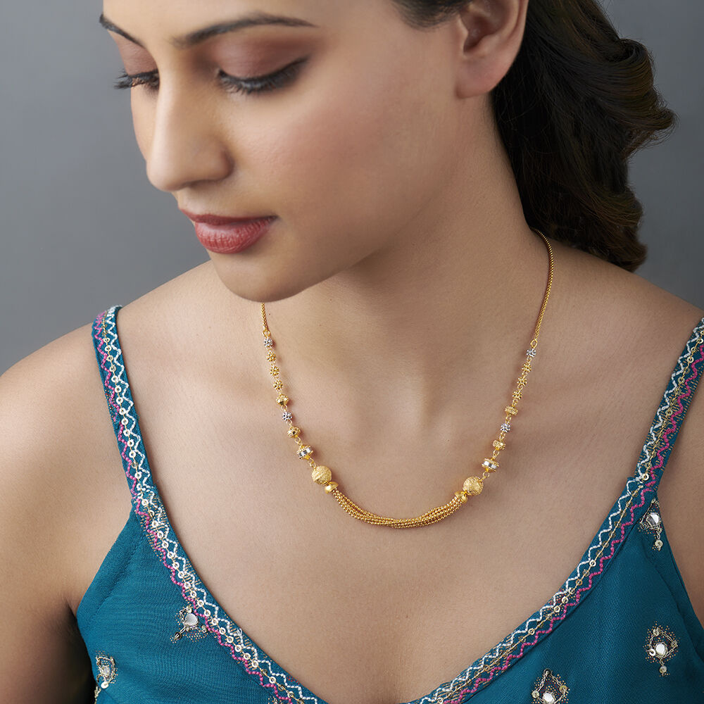 Gold beads cheap chains tanishq