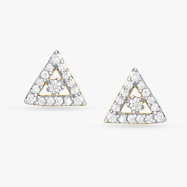 Elegant Triangular Diamond Stud Earrings,,hi-res image number null
