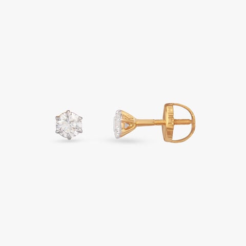 Starlight Solitaire Stud Earrings
