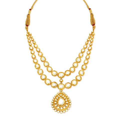 Teardrop Shaped Gold Necklace Set