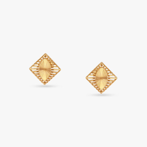 Bold Ray Gold Stud Earrings