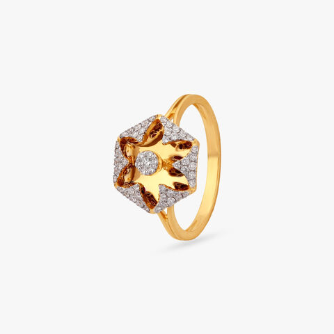 Floral Halo Diamond Ring
