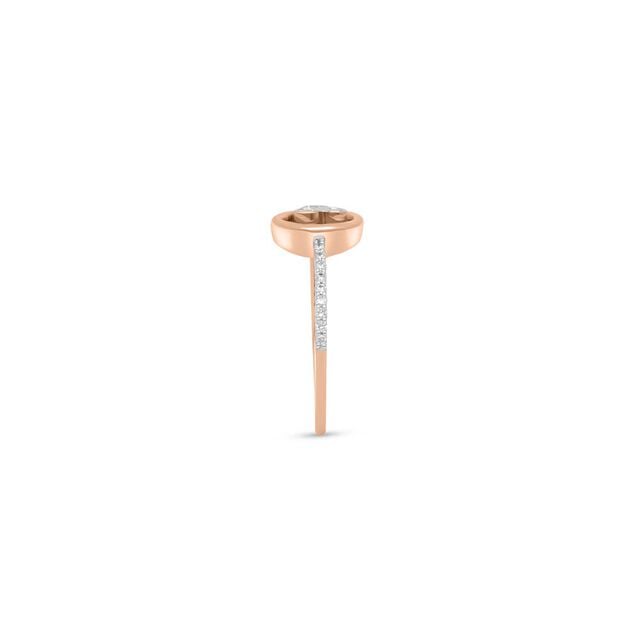 14 KT Rose Gold Dainty Diamond Ring,,hi-res image number null