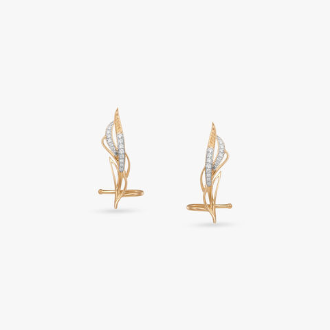 Aerial Contour Diamond Stud Earrings