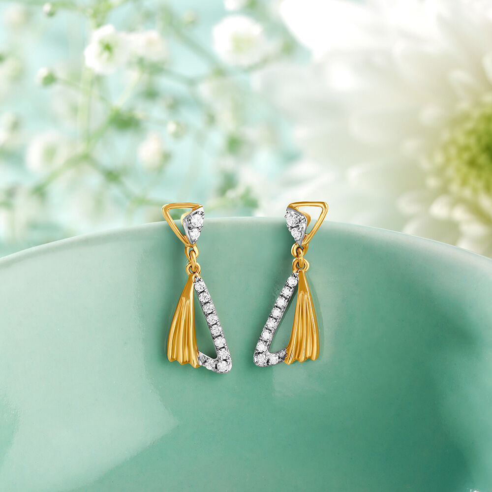 Diamond drop earrings tanishq online