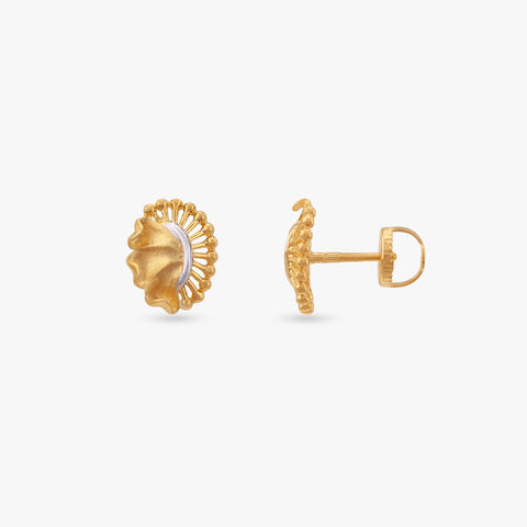 Radiant Aura Gold Stud Earrings