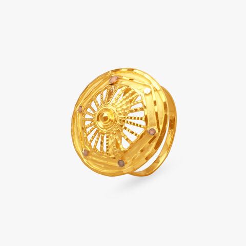 Sunburst Splendor Gold Finger Ring