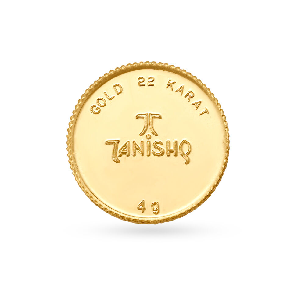 4 gram 22 Karat Gold Coin with Ek Onkar Satnam design