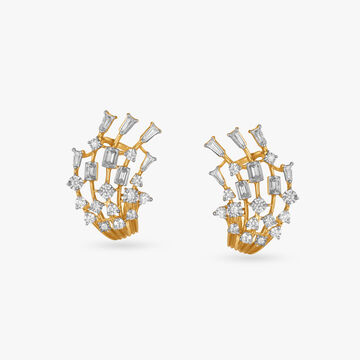 Shimmering Curves Diamond Stud Earrings