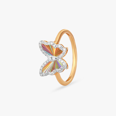 Prismatic Flutter Diamond Ring
