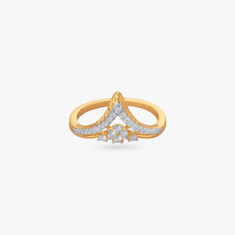 Stylish Bloom Diamond Finger Ring