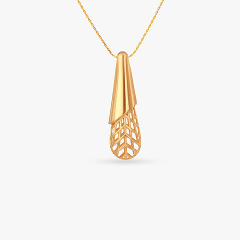 Gilded Grove Gold Pendant and Earrings Set