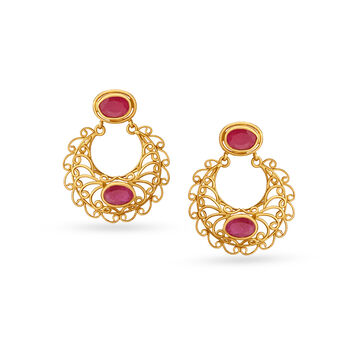 Breathtaking Ruby Gold Drop Earrings