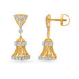 Lustrous Gold and Diamond Studded Jhumkas,,hi-res image number null