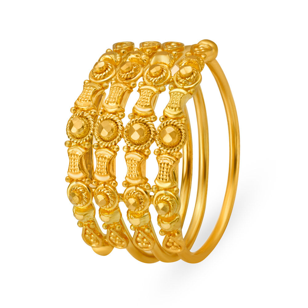 Four finger gold ring top