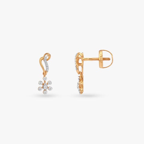 Twinkling Bloom Diamond Drop Earrings