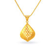 Contemporary Teardrop Gold Pendant,,hi-res image number null
