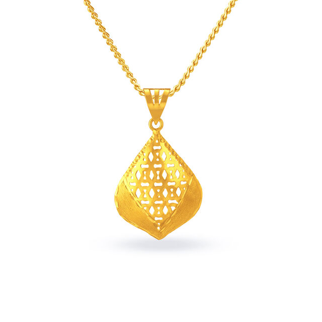 Contemporary Teardrop Gold Pendant,,hi-res image number null