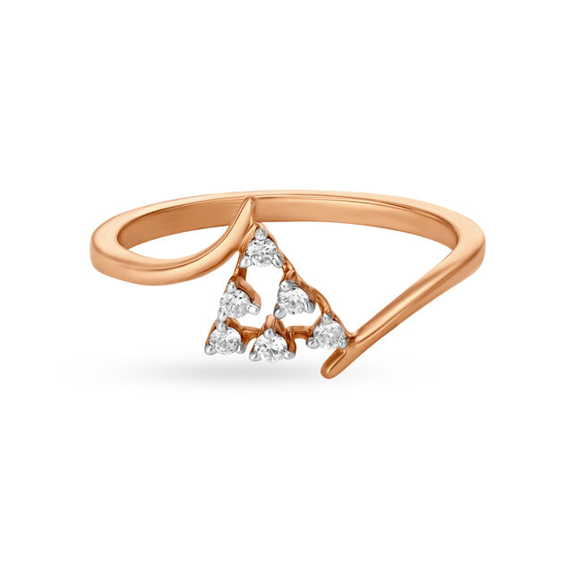 18KT Gold & Diamond Studded Elegant Finger Ring,,hi-res image number null